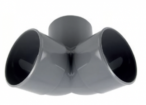 COUDE DOUBLE D'EQUERRE 87°30 PVC EU D 050