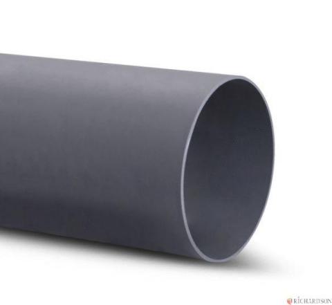 TUBE PVC VENTILATION LISSE GRIS D 0225 EP 01.8