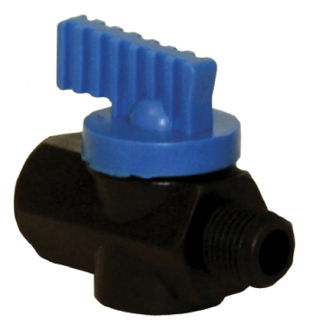 ROBINET D'ARRET A BOISSEAU CYLINDRIQUE MALE/FEMELLE 1/4" BSP.POM