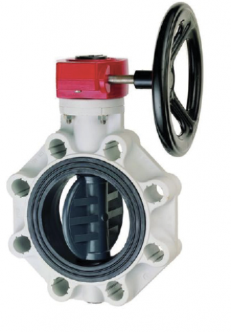 VANNE PAP PVC CORPS PP GR MANCHETTE EPDM CDE PAR REDUCTEUR DE 075
