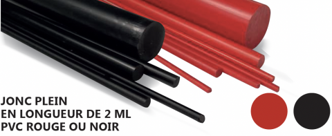 JONC PLEIN PVC NOIR D 008